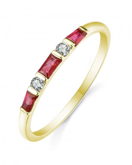BAGUETTE COLORED STONE DIAMOND BAND (TR3281)